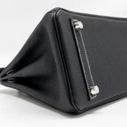 Hermes Birkin 25 Special Order Togo Black/White Stitching Brushed SHW