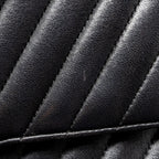 CHANEL MEDIUM CLASSIC DOUBLE FLAP BAG CHEVRON LAMBSKIN BLACK LGHW