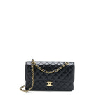 CHANEL MEDIUM CLASSIC DOUBLE FLAP BAG CAVIAR BLACK GHW (MICROCHIP)