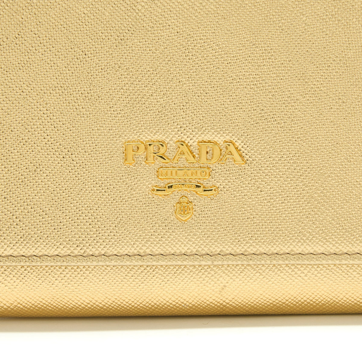 PRADA MINI WALLET ON CHAIN GOLD GHW