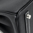 Hermes Birkin 25 Special Order Togo Black/White Stitching Brushed SHW