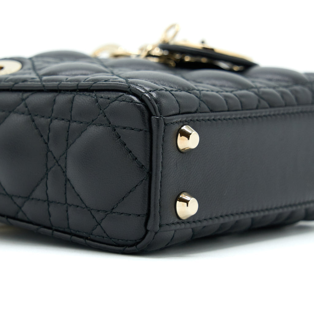 DIOR MICRO LADY DIOR LAMBSKIN BLACK GHW