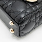 DIOR MICRO LADY DIOR LAMBSKIN BLACK LGHW