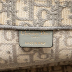 Dior Medium Dior Book Tote Oblique Embroidery Canvas Light Grey