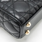 DIOR MICRO LADY DIOR LAMBSKIN BLACK LGHW