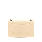 CHANEL CLASSIC JUMBO DOUBLE FLAP BAG CAVIAR BEIGE SHW