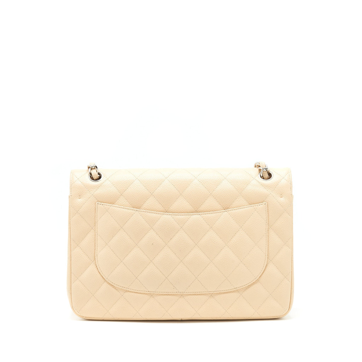 CHANEL CLASSIC JUMBO DOUBLE FLAP BAG CAVIAR BEIGE SHW