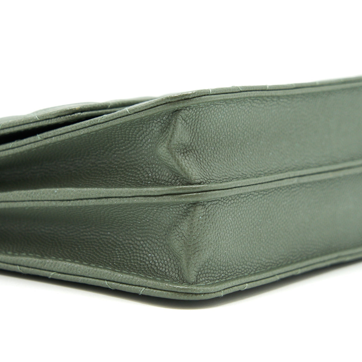 CHANEL WALLET ON CHAIN SQUARE CAVIAR GREEN GHW