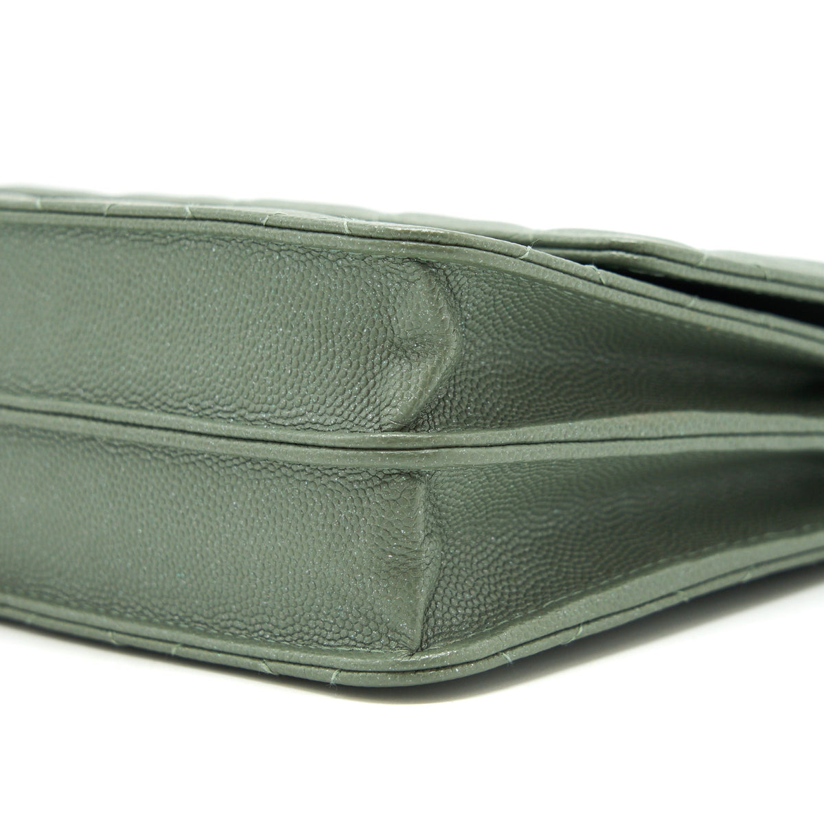 CHANEL WALLET ON CHAIN SQUARE CAVIAR GREEN GHW