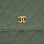 CHANEL WALLET ON CHAIN SQUARE CAVIAR GREEN GHW