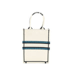 DIOR VERTICAL BOOK TOTE LUCKY STAR EMBROIDERY WHITE/MULTICOLOUR