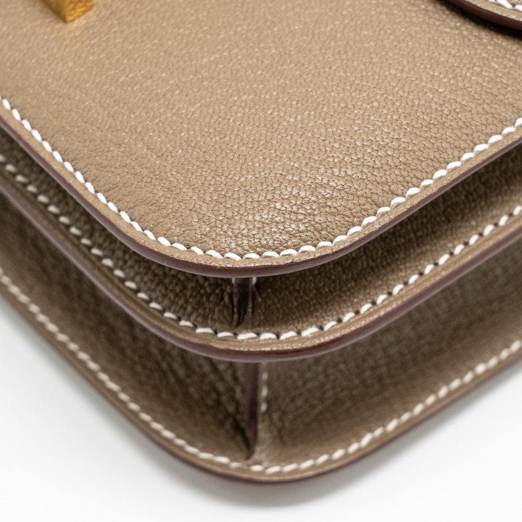 HERMES MINI CONSTANCE CHÈVRE MYSORE ETOUPE GHW