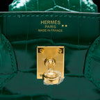 HERMES BIRKIN 25 SHINY CROCODILE 6Q VERT EMERAUDE GHW