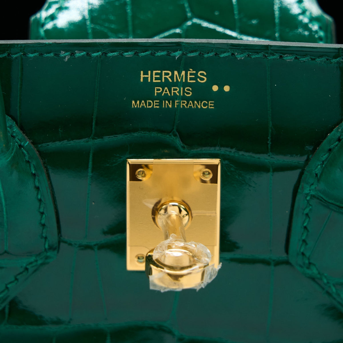 HERMES BIRKIN 25 SHINY CROCODILE 6Q VERT EMERAUDE GHW