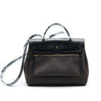 HERMES HERBAG ZIP 31 RETOURNE BAG WITH EBENE/ BLACK COLOR GHW