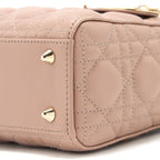 DIOR SMALL LADY DIOR LAMBSKIN LIGHT PINK LGHW