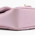 CHANEL 21K MY PERFECT MINI FLAP BAG CAVIAR IRIDESCENT PINK GHW (MICROCHIP)