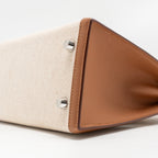 Hermes Kelly 25 Toile H/Swift Ecru-Beige/Gold SHW