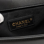 CHANEL MEDIUM BOY BAG CALFSKIN BLACK GHW (MICROCHIP)
