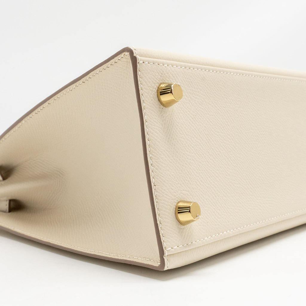 Hermes Kelly 25 Special Order Epsom Craie/Gold LGHW