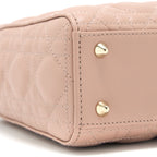DIOR SMALL LADY DIOR LAMBSKIN LIGHT PINK LGHW