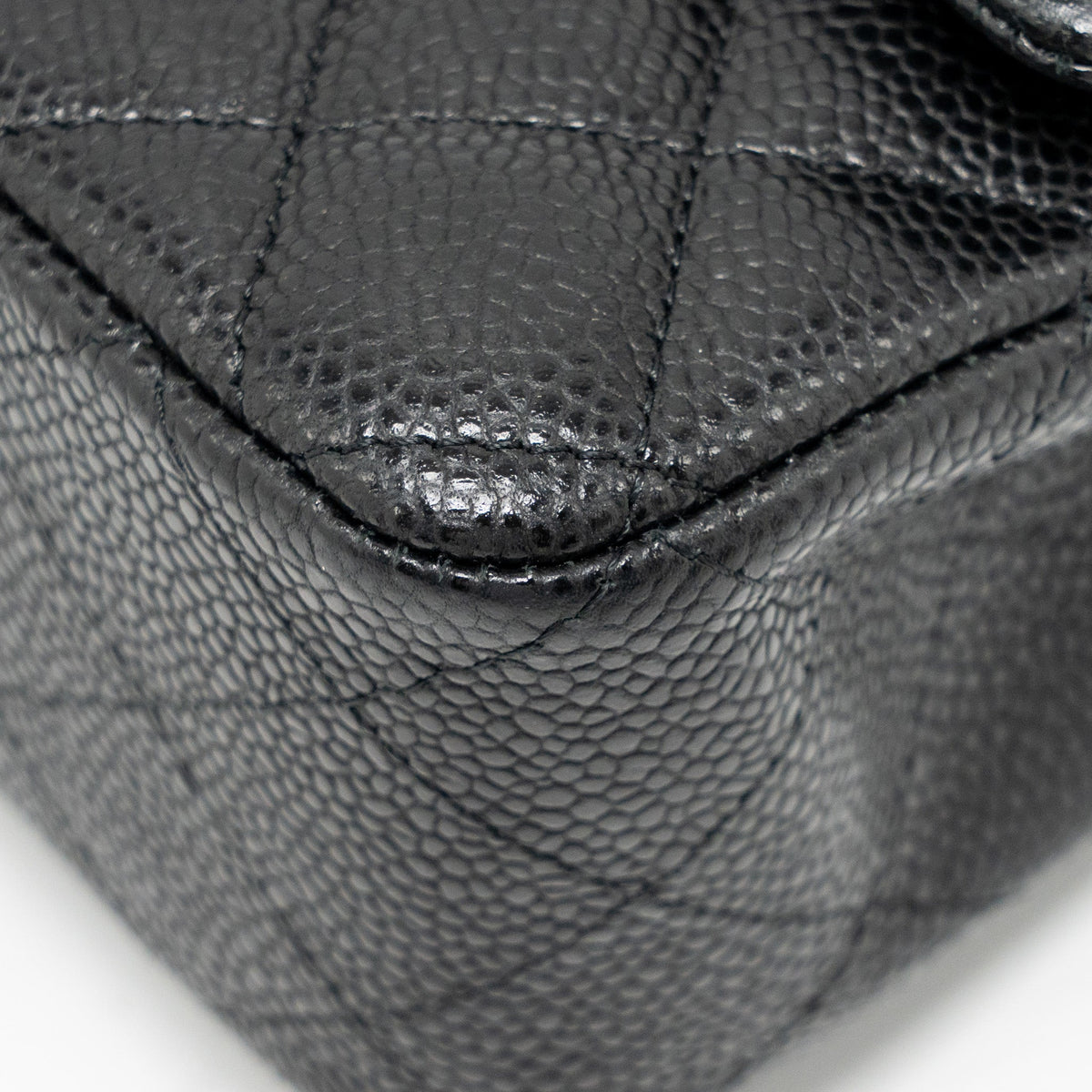 CHANEL MINI RECTANGULAR FLAP BAG CAVIAR BLACK SHW