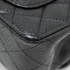 CHANEL MINI RECTANGULAR FLAP BAG CAVIAR BLACK SHW
