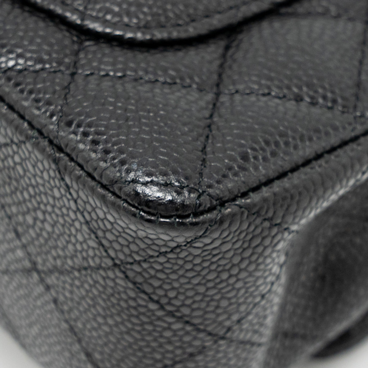 CHANEL MINI RECTANGULAR FLAP BAG CAVIAR BLACK SHW