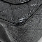 CHANEL MINI RECTANGULAR FLAP BAG CAVIAR BLACK SHW