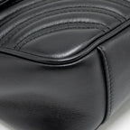 GUCCI MEDIUM GG MARMONT SHOULDER BAG CALFSKIN BLACK GHW
