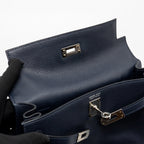 Hermes Kelly Danse Evercolor Blue Nuit SHW