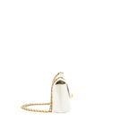 CHANEL MINI 2.55 REISSUE CHEVRON FLAP BAG AGED CALFSKIN WHITE BRUSHED GHW (MICROCHIP)