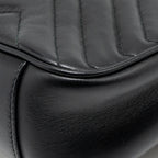 GUCCI MEDIUM GG MARMONT SHOULDER BAG CALFSKIN BLACK GHW