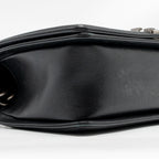CHANEL CHEVRON MEDIUM BOY BAG CALFSKIN BLACK RUTHENIUM SHW