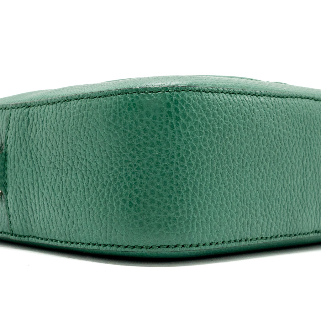 GUCCI DISCO SOHO CAMERA BAG CALFSKIN GREEN LGHW