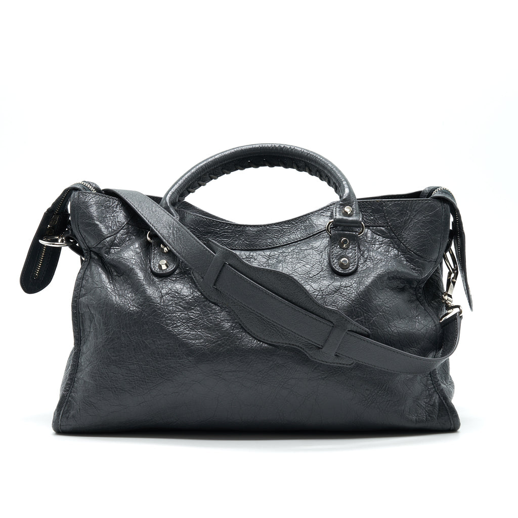 BALENCIAGA MEDIUM GIANT CITY BAG GREY WITH SHW