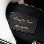 DIOR MEDIUM LADY DIOR EMBELLISHED CANNAGE LIMITED EDITION CALFSKIN BLACK LGHW