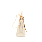 HERMES HERBAG ZIP 31 TOILE EN RELIEF CANVAS/LEATHER BRIDES SABLE/ECRU BEIGE/NAT SABLE SHW