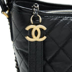CHANEL LARGE HOBO GABRIELLE BAG BLACK WITH GOLD AND SLIVER HARDWARE