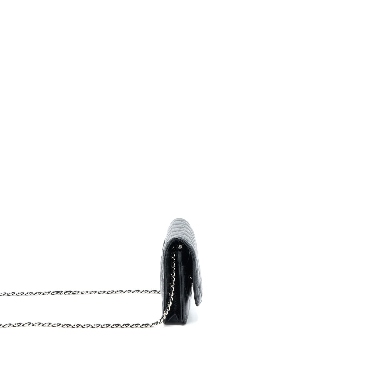CHANEL CLASSIC WALLET ON CHAIN CAVIAR BLACK SHW (MICROCHIP)