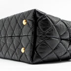 CHANEL 2.55 REISSUE TOTE BAG QUILTED AGED CALFSKIN BLACK GHW