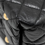 CHANEL 2.55 REISSUE TOTE BAG QUILTED AGED CALFSKIN BLACK GHW