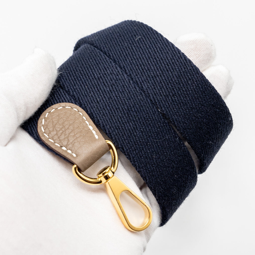 HERMES MINI EVELYNE CLEMENCE ETOUPE/BLUE INDIGO GHW