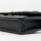 CHANEL PEARL CRUSH WALLET ON CHAIN LAMBSKIN BLACK GHW (MICROCHIP)