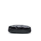 CHANEL SMALL 22 BAG GOLD LETTER SHINY CALFSKIN BLACK GHW (MICROCHIP)