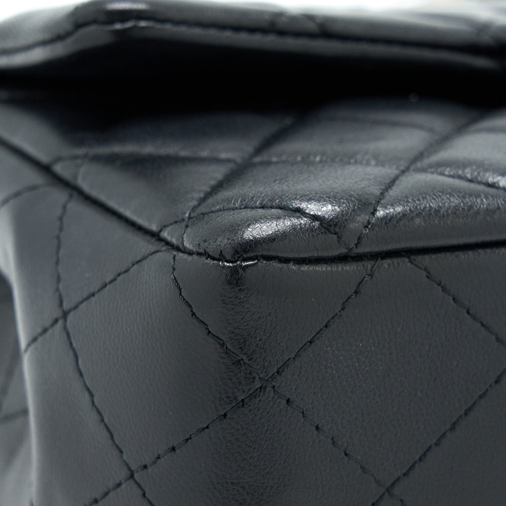 CHANEL MINI RECTANGULAR FLAP BAG LAMBSKIN BLACK GHW