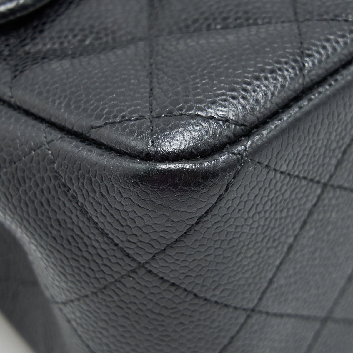 CHANEL JUMBO CLASSIC FLAP BAG CAVIAR BLACK SHW