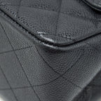 CHANEL JUMBO CLASSIC FLAP BAG CAVIAR BLACK SHW