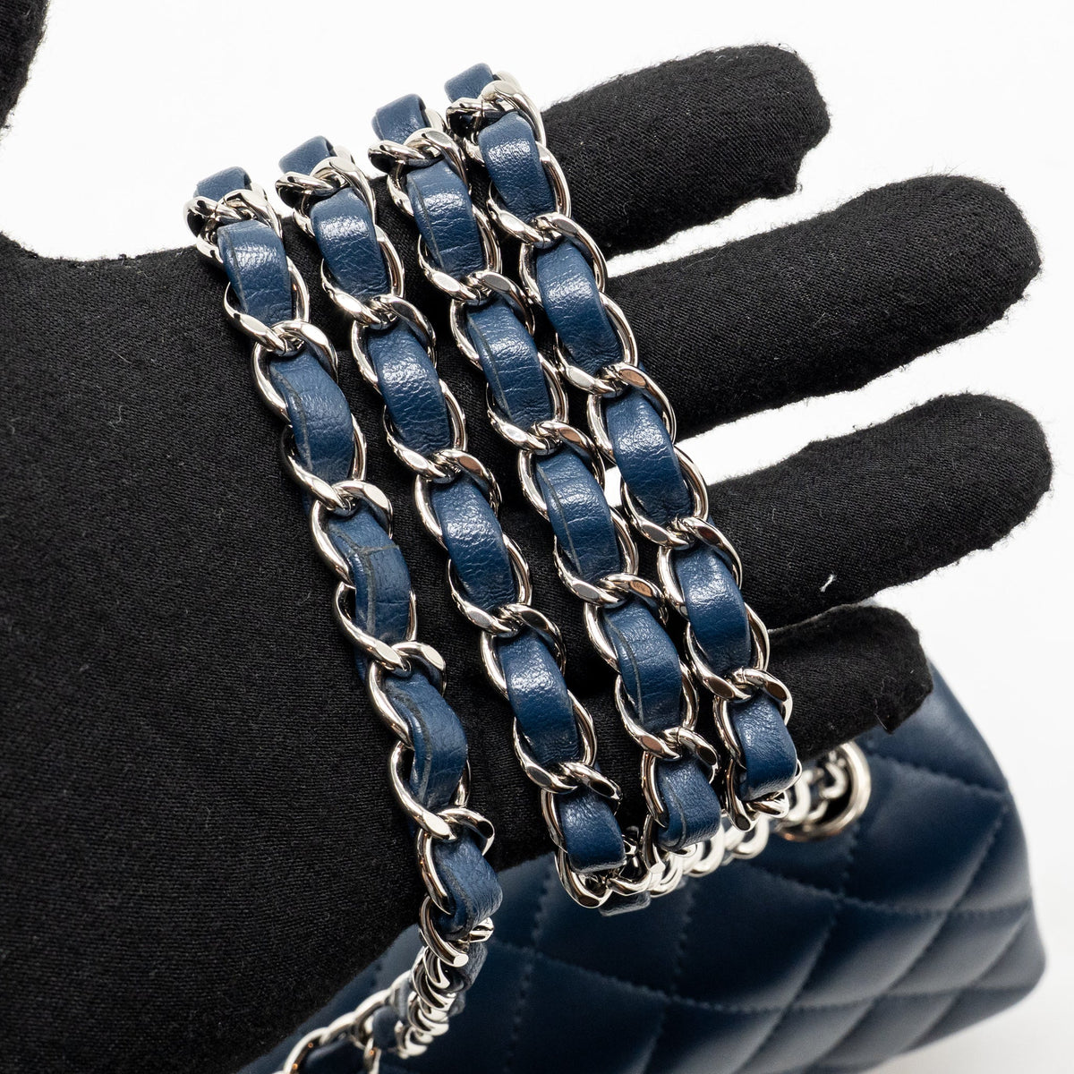 Chanel Mini Rectangular Flap Bag Lambskin Navy SHW