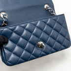 Chanel Mini Rectangular Flap Bag Lambskin Navy SHW